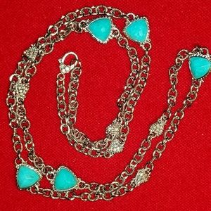 925 Ripka necklace with prism turquoise stations.